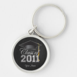 Klassificera av studentennyckelringen 2011 (blk & rund silverfärgad nyckelring