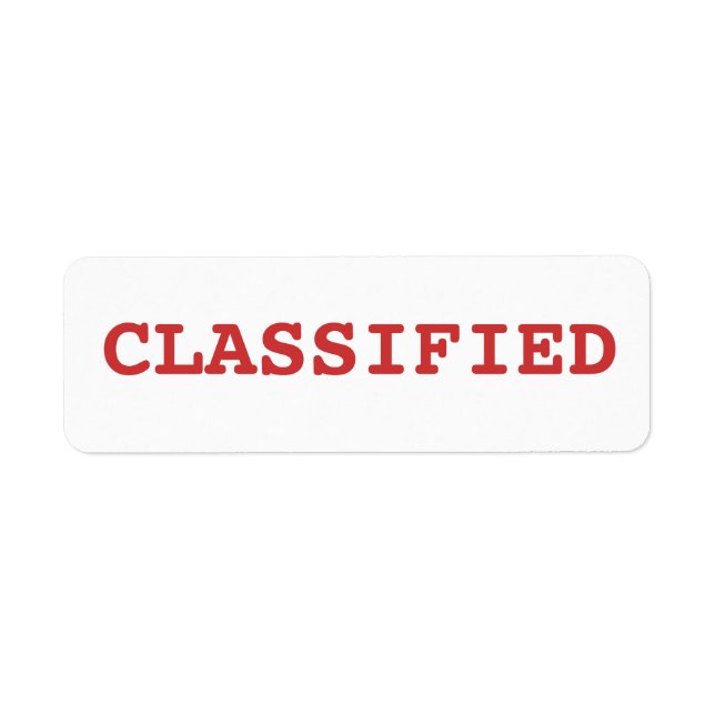 klassificerad returadress etikett (Framsidan)