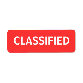 klassificerad returadress etikett