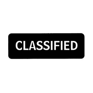 klassificerad returadress etikett