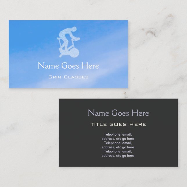 "Klassificerar den blå himmel" snurrandet Visitkort (Fram/baksida)