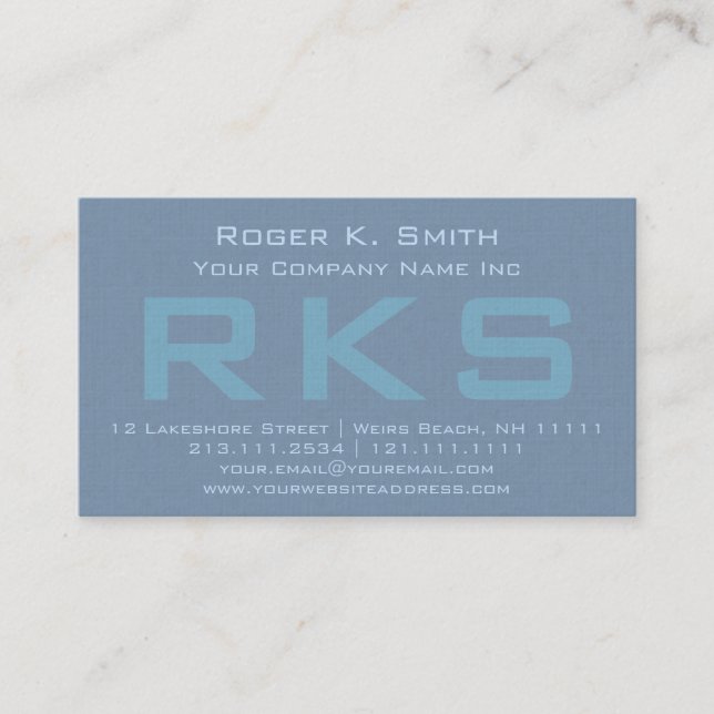 Klassificerar den elegant texturerade monogramen visitkort (Framsida)