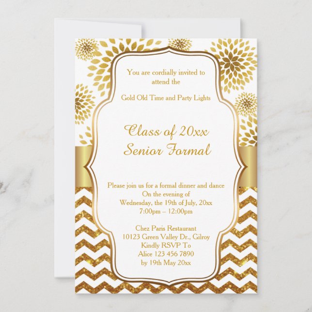 Klassificerar höga formella för studentbal 2017 inbjudningar (Framsida)