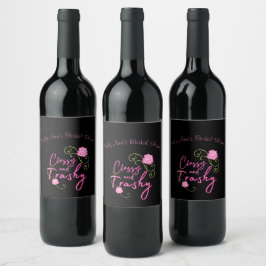 Klassig och taskig rosa ros personlig vinflaska etikett
