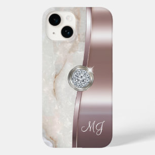 Klassig Rosa Guld Monogram Diamant Smycke Konst
