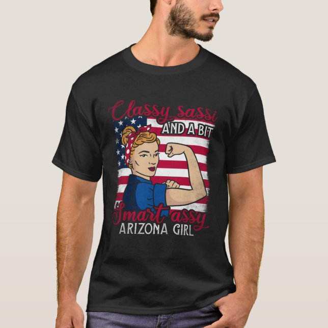 Klassig Sassi Och En Smart Assi Arizona Tjej T Shirt (Framsida)