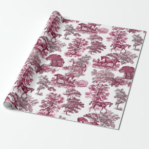 Klassigt Elegant Rustikt Magenta Hästar Countrymön Presentpapper