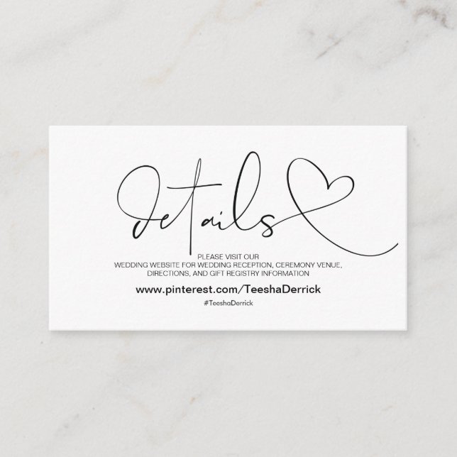 Klassigt Elegant Webbplats Detaljer Införande Kort (Framsida)