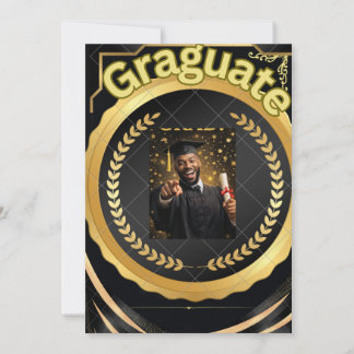 klassigt svart guld, examensfoto mall, årtal inbjudningar