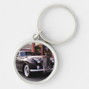 Klassiker 1959 Rolls Royce Rund Silverfärgad Nyckelring