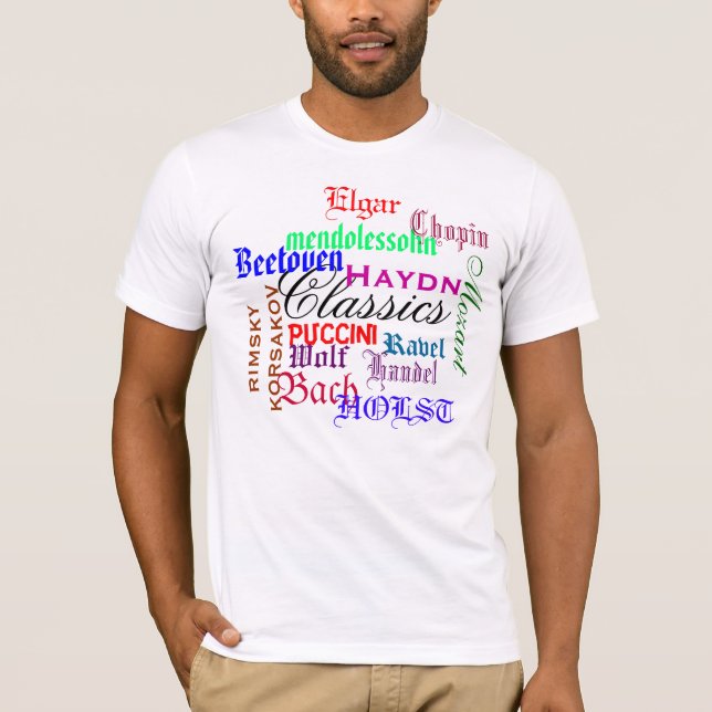 Klassiker Beetoven Chopin Puccini Haydn Bach Tee Shirt (Framsida)