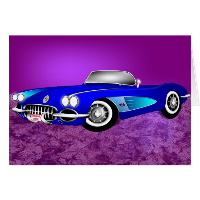 KLASSIKER CORVETTE HÄLSNINGSKORT (Framsidan Horizontal)