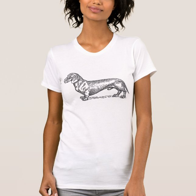 Klassiker Doxie - svart (kvinnor) T-shirt (Framsida)