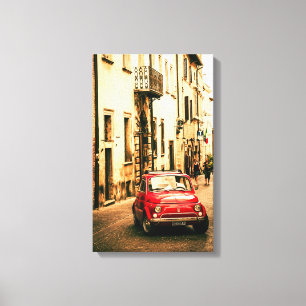 Klassiker Fiat 500 i italienkanfas Canvastryck