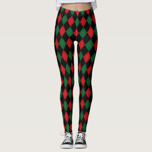 Klassiker för julArgyle ~ som är röd som är gr Leggings