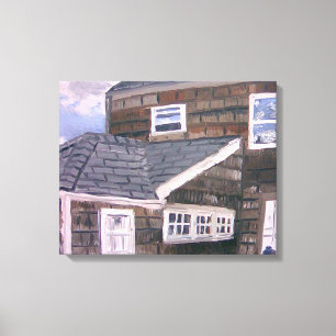 Klassiker Hamptons Hus-vid Aaron Monet Canvastryck