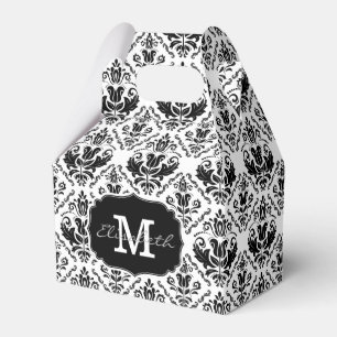 Klassiker och namn för Monogram för svart vit f Presentaskar