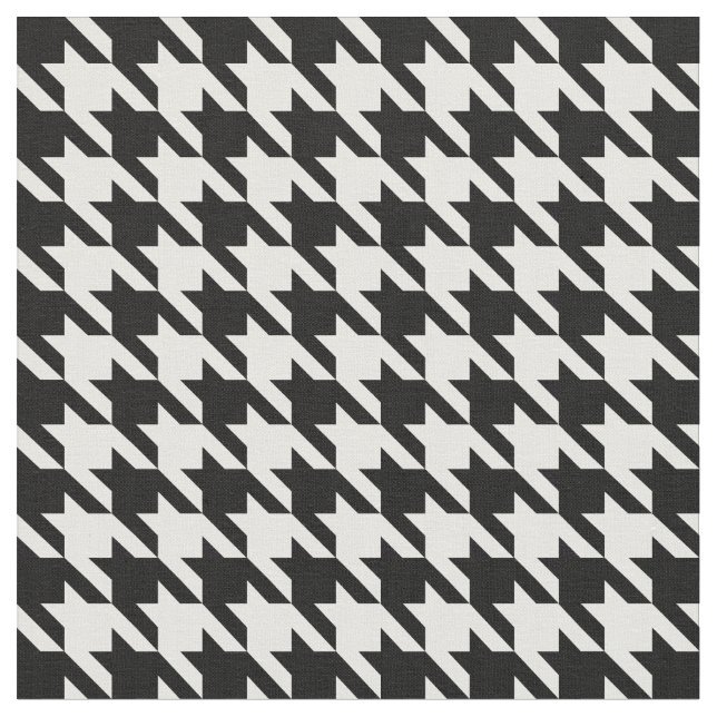Klassiker svartvita Houndstooth Tyg (Närbild)