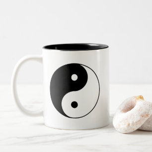 Klassiker svartvita Yin och Yang Två-Tonad Mugg