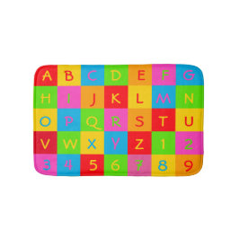 Klassikeralfabetet och numrerar badrumsmatta