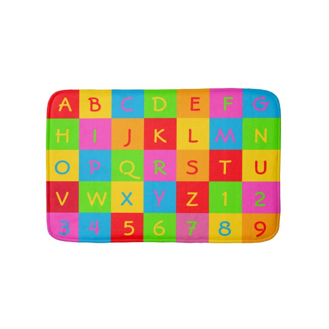 Klassikeralfabetet och numrerar badrumsmatta (Framsidan)