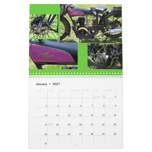 Klassikerantikvitetmotorcyklar Kalender (Jan 2027)