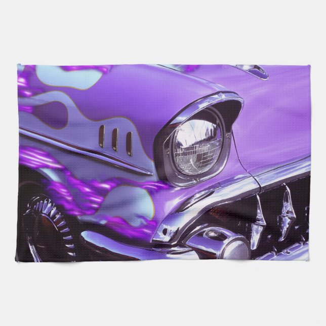 Klassikerbil: Chevrolet med den flammande huvan Kökshandduk (Horisontell)