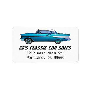 Klassikerbil Chevy 1957 BelAire Adressetikett