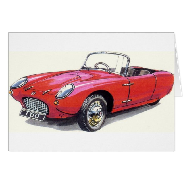 KLASSIKERBILBERKELEY T60 CABRIOLET HÄLSNINGSKORT (Framsidan Horizontal)