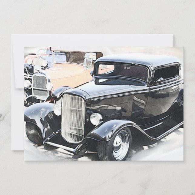 Klassikerbilfödelsedag Inbjudningar (Framsida)