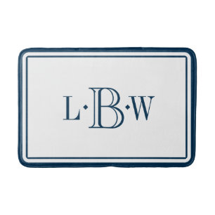 Klassikerblått gränsar Monogrammed Badrumsmatta