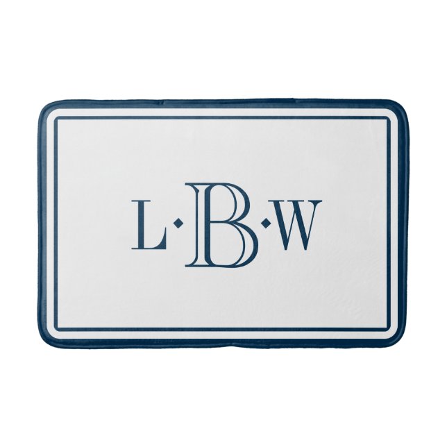 Klassikerblått gränsar Monogrammed Badrumsmatta (Framsidan)