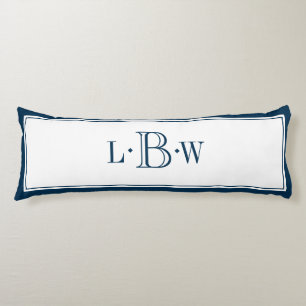 Klassikerblått gränsar Monogrammed Kroppskudde