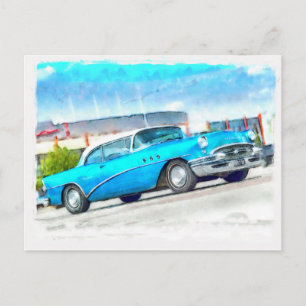 Klassikerblåttbil Buick Vykort