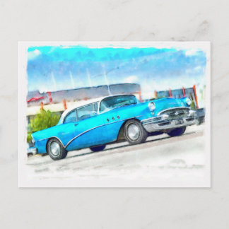 Klassikerblåttbil Buick Vykort