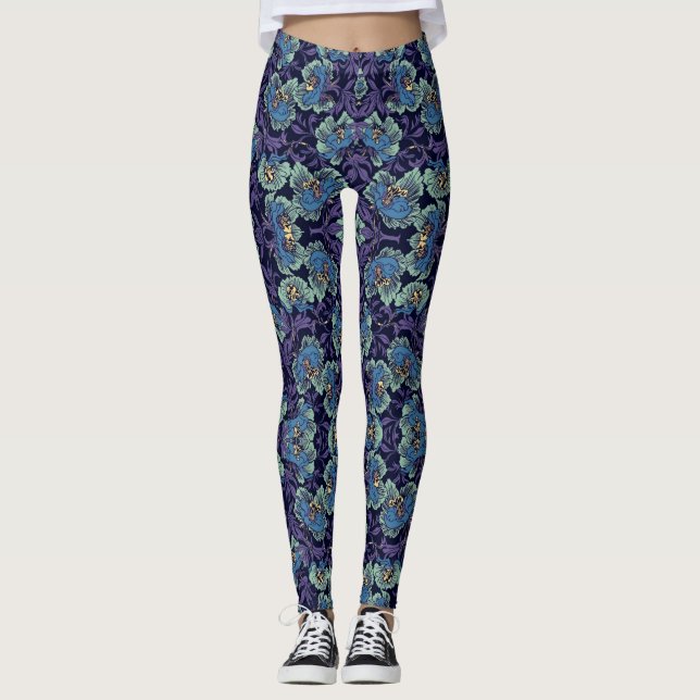 Klassikerblommönsterdamasker Leggings (Framsida)