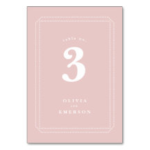 Klassikerbordsnummer, bröllopmottagande, rosa