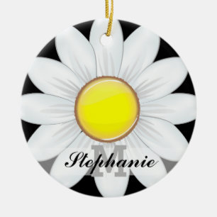 Klassikerdaisyblomma Julgransprydnad Keramik