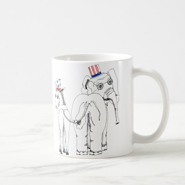 Klassikerelefant & åsnamugg kaffemugg (Höger)