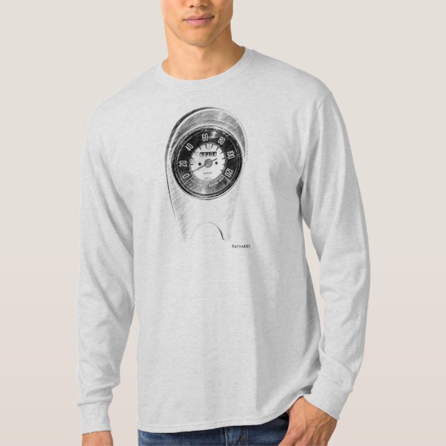 KlassikerFIAT 500 Cinquescento Speedometer Tee Shirt (Framsida)