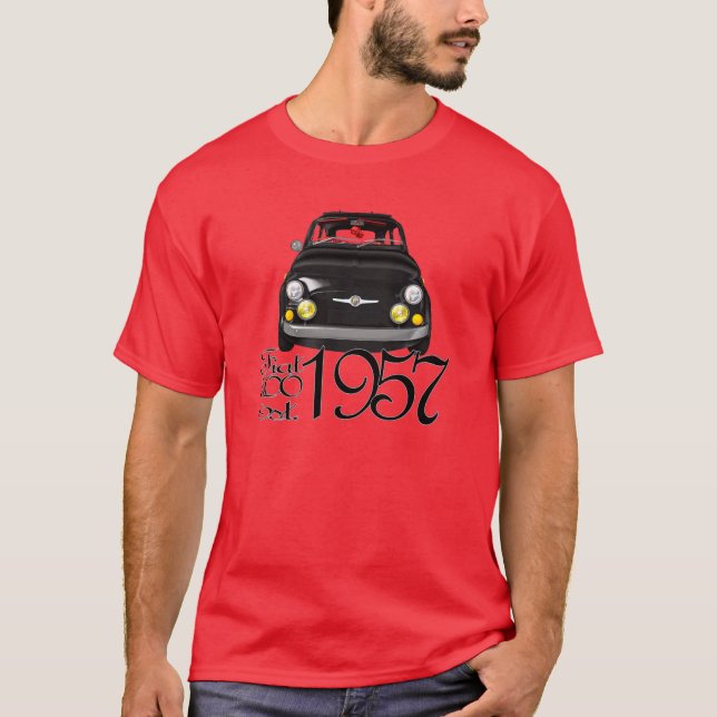 KlassikerFiat 500 t-skjorta Tee (Framsida)