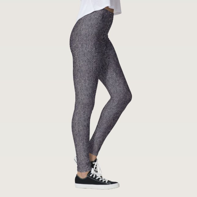 Klassikergrå färg Houndstooth Leggings (Höger)