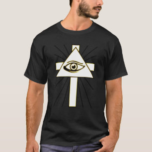 Klassikergult all seende Illuminati T-shirt