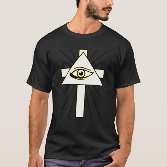 Klassikergult all seende Illuminati Tröja (Framsida)