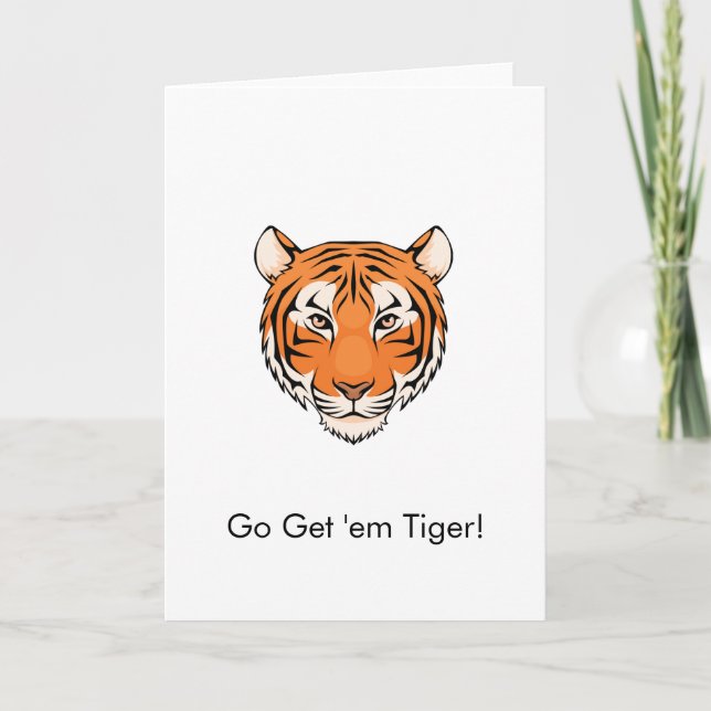 Klassikerhälsningkortet "går får dem tigern!", kort (Framsida)