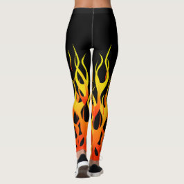 Klassikerhot rodtävla flammar på dekoren leggings
