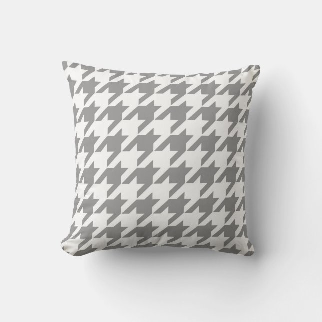 KlassikerHoundstooth mönster i grå färg och vit Kudde (Framsida)