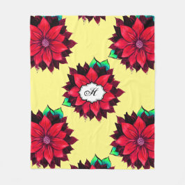 KLASSIKERJULSTJÄRNA i RÖTT Fleecefilt