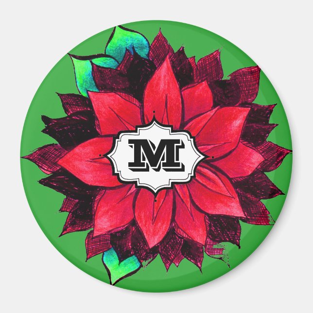 KLASSIKERJULSTJÄRNA i RÖTT Magnet (Framsidan)