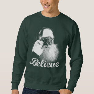 Klassikerjultomten tror" monokromt glöd sweatshirt